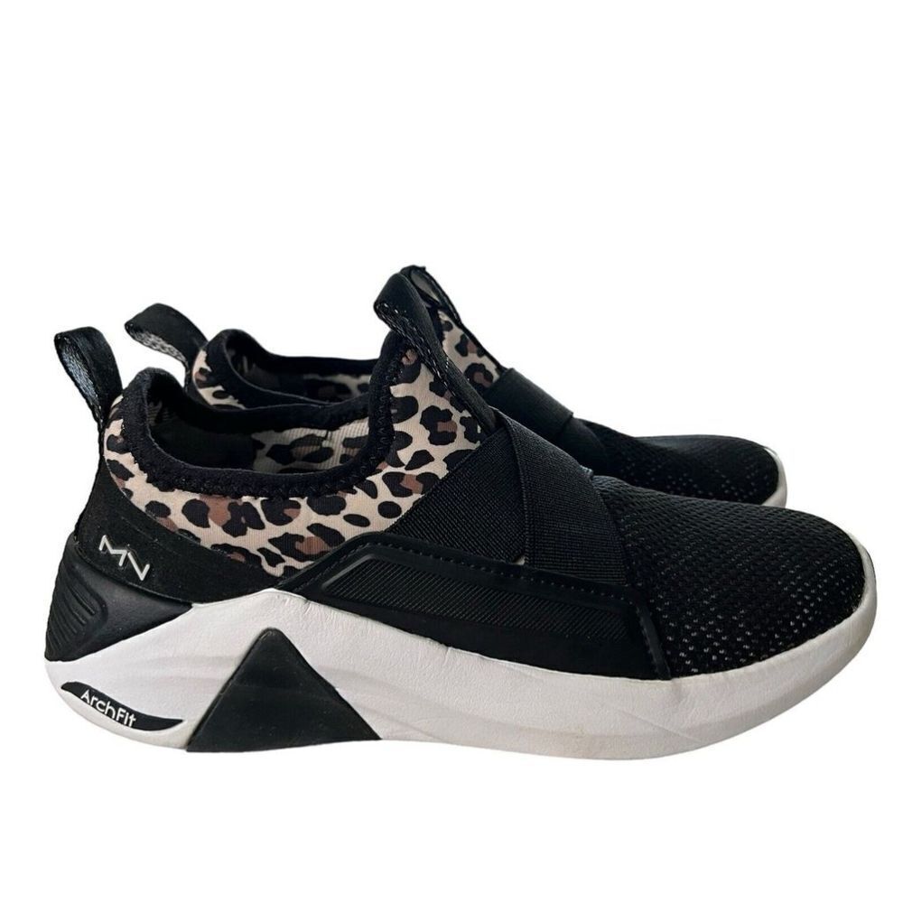 Women's Mark Nason A Linear Kenley Slip On Sneakers 133290 size 6 Black Leopard
